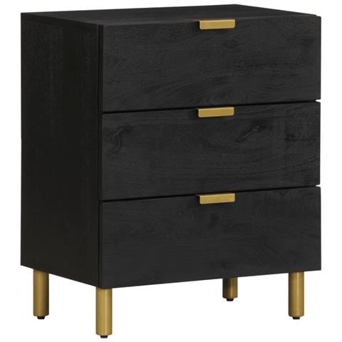 Comodino Nero 50x33x62 Cm In Legno Multistrato - Foto 1