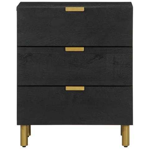 Comodino Nero 50x33x62 Cm In Legno Multistrato - Foto 3