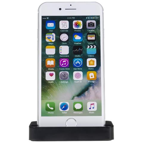 Dam  Base Piatta Di Ricarica Per Iphone 5/se/6/6 Plus Nera 8x6x2 Cm. Colore Nero - Foto 2