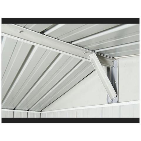 Casetta Giardino Lamiera Box In Acciaio Zincato 360x345cm X H2.12m - 150kg - 12,42mq - Legno - Foto 2