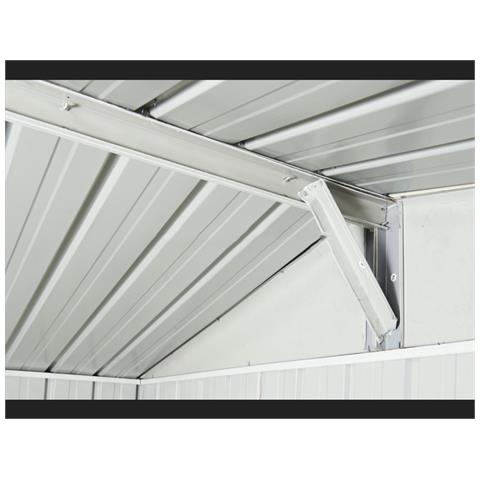 Casetta Giardino Lamiera Box In Acciaio Zincato 360x345cm X H2.12m - 150kg - 12,42mq - Legno - Foto 11