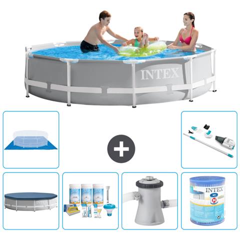 Piscina Fuori Terra - In Giro - 305x76 Cm - Grigio - Include Accessori Coordinati A1872 - Foto 1