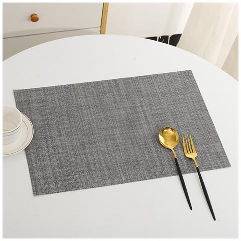 Set Di 6 Tovagliette In Pvc - 30x45cm - Blu E Bianco: Protezione E Stile Per La Tua Tavola Silver + Black - Foto 1