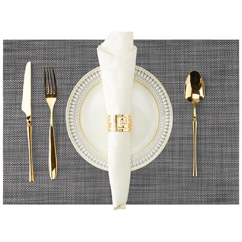 Set Di 6 Tovagliette In Pvc - 30x45cm - Blu E Bianco: Protezione E Stile Per La Tua Tavola Silver + Black - Foto 2