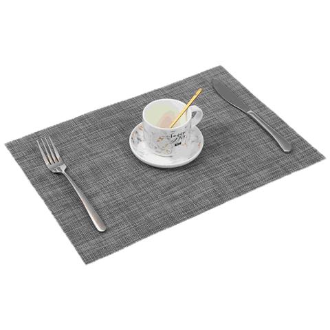 Set Di 6 Tovagliette In Pvc - 30x45cm - Blu E Bianco: Protezione E Stile Per La Tua Tavola Silver + Black - Foto 4