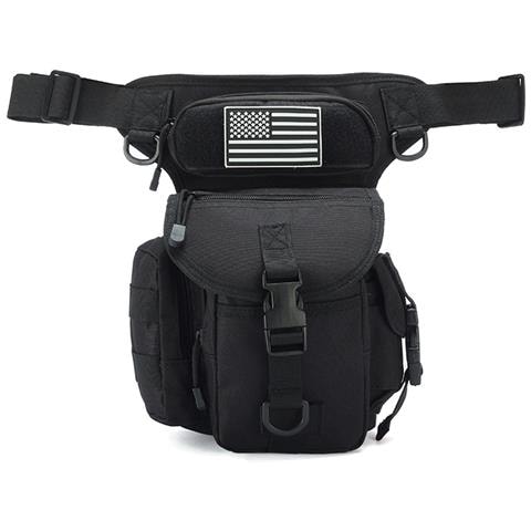Marsupio Tattico Per Gamba - Resistente Tessuto Oxford Black - Foto 1