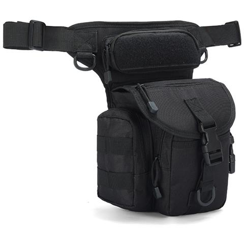 Marsupio Tattico Per Gamba - Resistente Tessuto Oxford Black - Foto 2