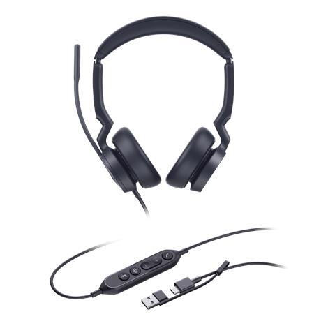 UH46 Dual Teams USB-C /A Auricolare Cablato A Padiglione Ufficio USB Type-C / USB Type-A Nero - Foto 1