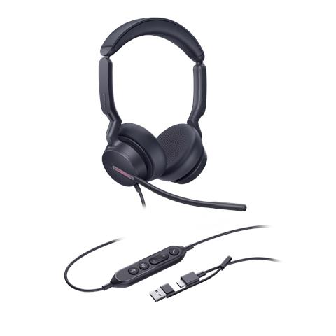 UH46 Dual Teams USB-C /A Auricolare Cablato A Padiglione Ufficio USB Type-C / USB Type-A Nero - Foto 2