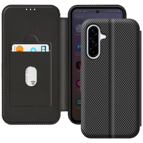 Custodia Effetto Carbonio Per Samsung A36 Con Portacarte E Anti-rfid - Foto 1