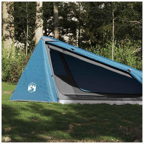 Tenda da Campeggio a Tunnel per 1 Persona Blu Impermeabile - Foto 1
