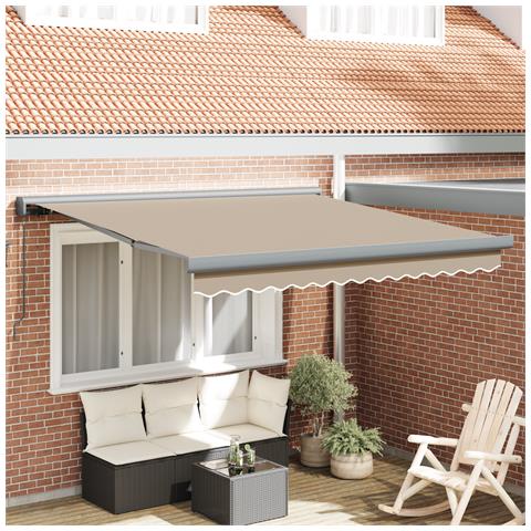 Tenda Retrattile Manuale Beige 300x250 cm, Tessuto di Ricambio per Tenda  3x2.5 m Beige - Foto 2