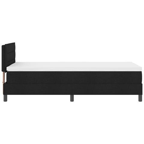 Letto Box Spring con Materasso Nero 90x190 cm Tessuto - Foto 9