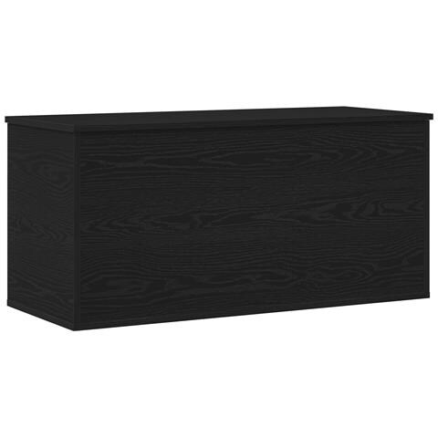 Scatola di stoccaggio  con coperchio in rovere nero 100x42x46 cm in legno ingegnerizzato - Foto 1