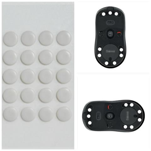 Pattini Per Mouse In Teflon Ice Edition, Bordo Arrotondato 7mm, 20 Pezzi, Compatibili Con Mouse Logitech White - Foto 2