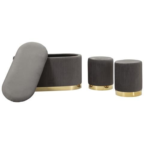 Panca Con Portaoggetti Mf875 - Grigio - Poliestere - 80x37x42 Cm - Foto 8