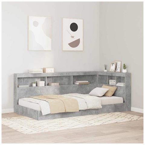 Testata contenitore Grigio cemento 90 cm Legno multistrato - Foto 2