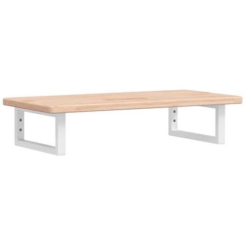 Ripiano a Parete per Lavabo in Acciaio e Massello di Rovere - Foto 1