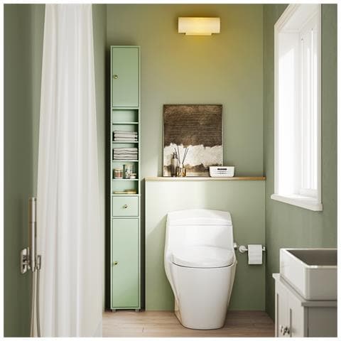 Mobile Bagno Verde Con Ripiani Regolabili E Un Cassetto - Foto 7