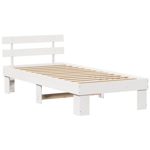Struttura del letto Bianco 80 x 200 cm Legno massello di pino - Foto 1