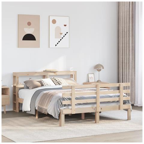 Giroletto con Testiera 120x190 cm in Legno Massello di Pino - Foto 2