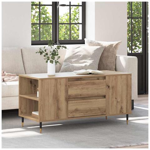 Tavolino da salotto rovere artigianale 102 x 44.5 x 50 cm - Foto 2