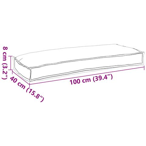 Cuscino per Pallet Beige 100x40x8 cm Tessuto Oxford - Foto 6