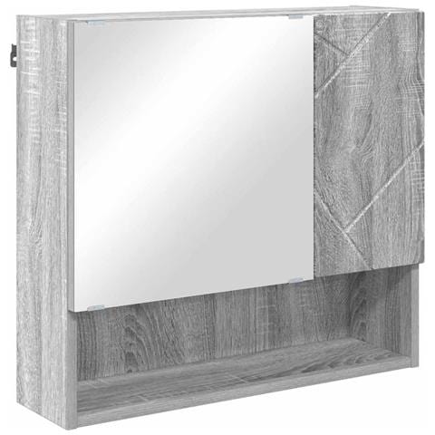 Mobiletto per specchio con porta Grigio sonoma 59 x 17 x 55 cm - Foto 1