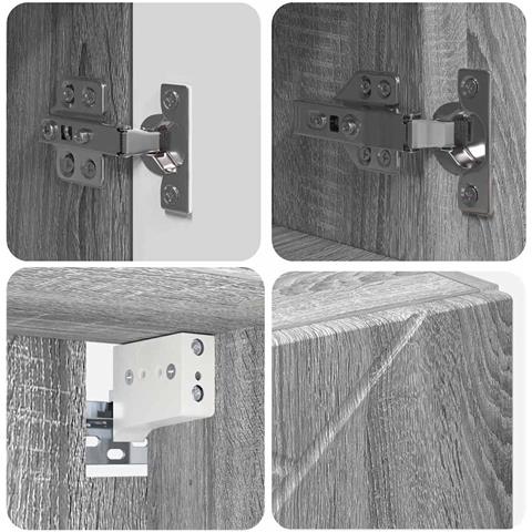 Mobiletto per specchio con porta Grigio sonoma 59 x 17 x 55 cm - Foto 9