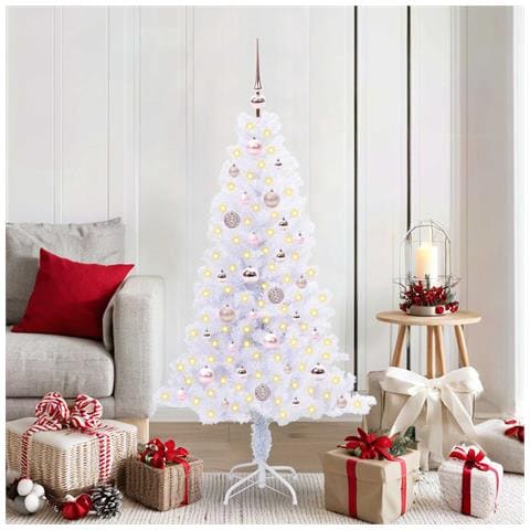 Albero di Natale artificiale Bianco 150 cm PVC e Acciaio - Foto 2