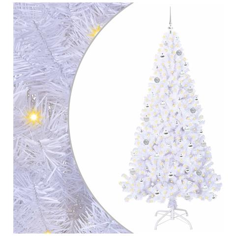 Albero di Natale artificiale Bianco 210 cm PVC e Acciaio - Foto 1