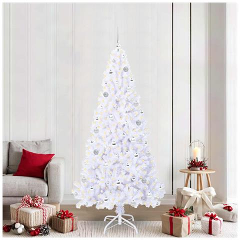 Albero di Natale artificiale Bianco 210 cm PVC e Acciaio - Foto 2