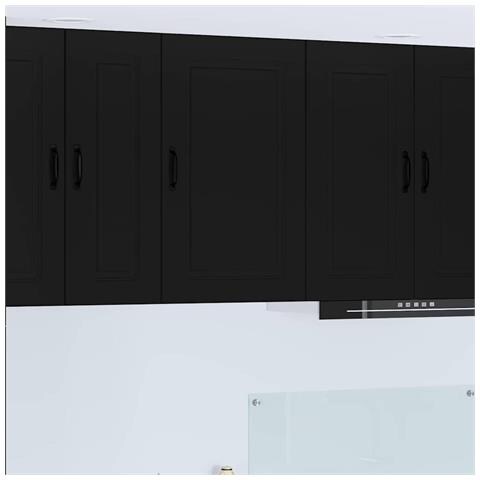Pensile cucina con porta Nero 50 x 31 x 80 cm Legno multistrato - Foto 2