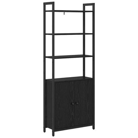 Armadio per Libri Rovere Nero 60 x 24 x 161 cm - Foto 1