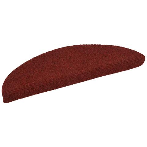 Tappetini per scale autoadesivi 30 pz 56x17x3 cm Bordeaux Rosso Semicircolari - Foto 2