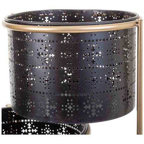 Supporto In Metallo Con 3 Fioriere In Metallo Nero 80x26x68 - Foto 7