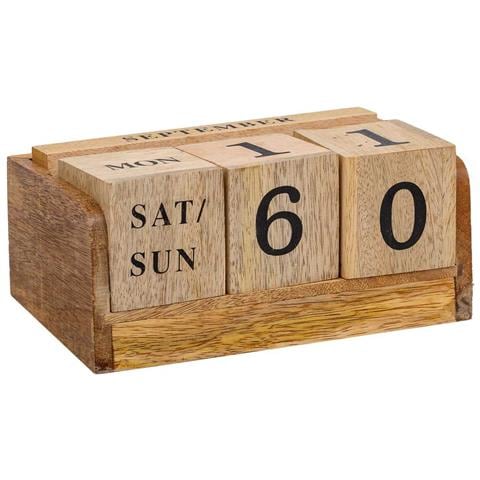 Calendario Porta Biglietti In Legno Marrone 19x10x11h - Foto 6