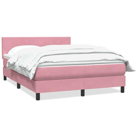 Giroletto a Molle con Materasso Rosa 160x210 cm in Velluto - Foto 1