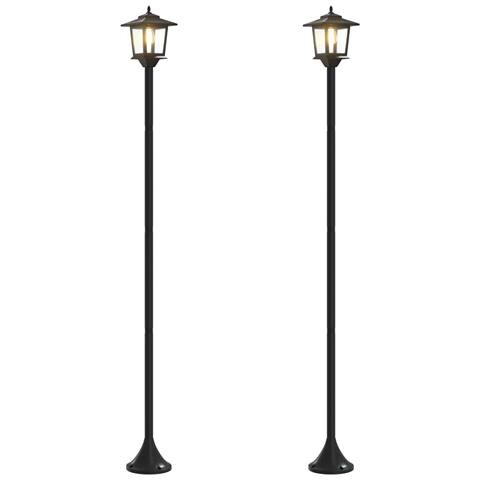 Set di Lampioni with LED Bulb 2 pz Nero 16 x 16 x 156 cm - Foto 1