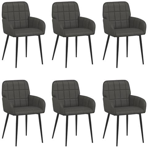 Sedie da pranzo 6 pcs Similpelle Nero 57 x 50 x 85 cm - Foto 1