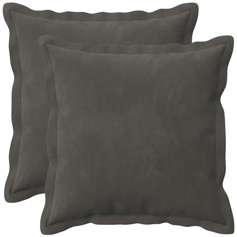Cuscino con cuscino HOUTEN 2 pz Grigio Scuro Velluto - Foto 1