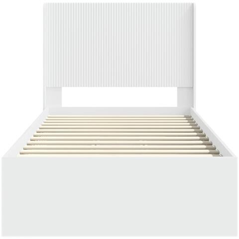 Struttura del letto con stoccaggio e testata Bianco 90 x 190 cm - Foto 10