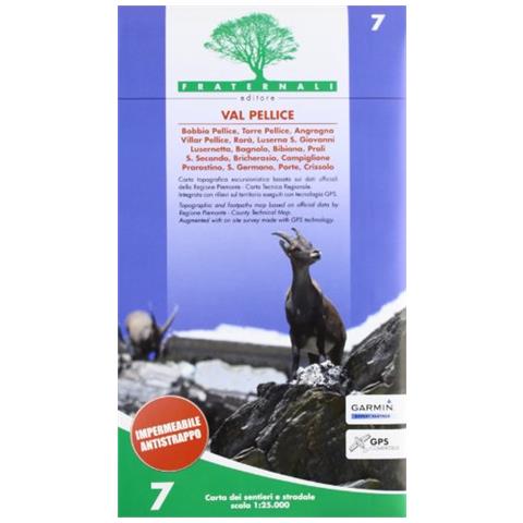 Carta n. 7. Val Pellice. Carta dei sentieri e stradale 1:25.000 - Foto 1