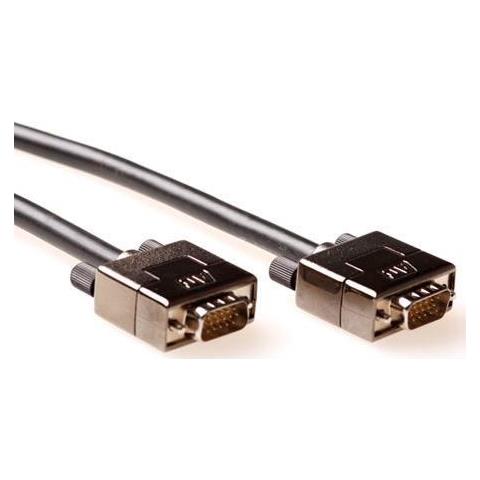 Cavo A / V - VGA - for Dispositivo audio / video - 3 m - Schermato - 1 x HD-15 Maschio VGA - 1 x HD-15 Maschio VGA - Nickelato - Nero - Foto 1