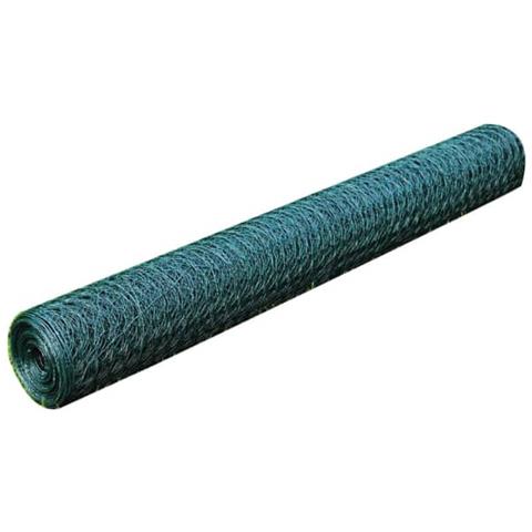 Recinzione in Rete per Pollaio Rivestita in PVC 25x1 m Verde - Foto 1