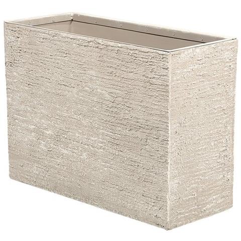 Vaso Rettangolare Per Interno Ed Esterno Beige 29x70x50cm Edessa - Foto 1