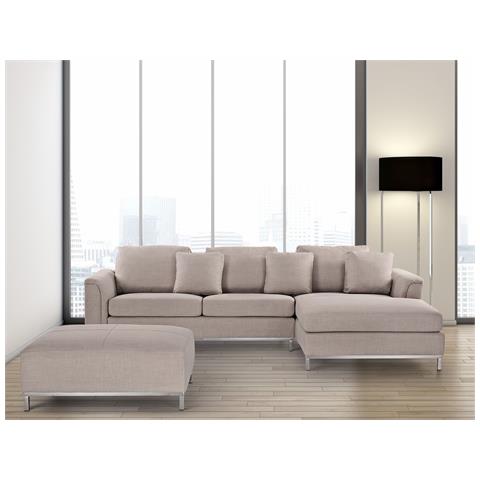 Divano Angolare In Tessuto Beige Versione Sinistra Oslo - Foto 31