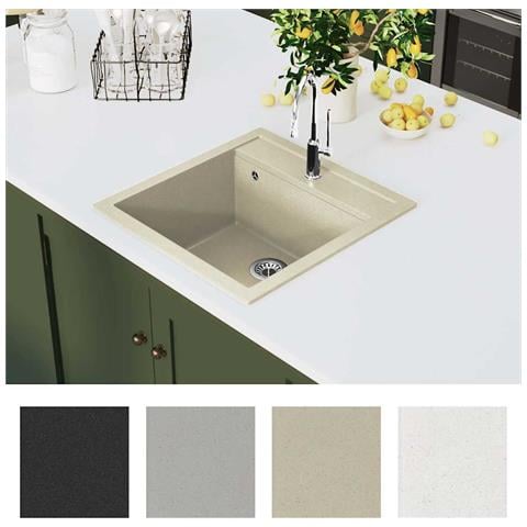 Lavello da Cucina in Granito Vasca Singola Beige - Foto 2