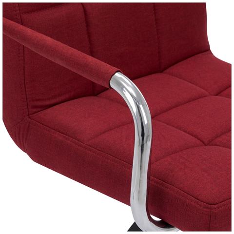 Sedia Da Bar Rosso Vino In Tessuto - Foto 2