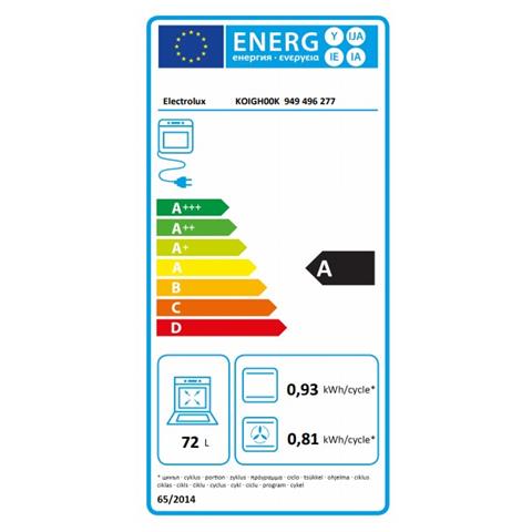 ELECTROLUX - Forno Elettrico da Incasso Serie 300 KOIGH00K Capacità 72 L  Multifunzione Ventilato Potenza 2790 W Colore Nero - ePRICE